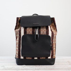 NWT Coach Turner Backpack In Signature Jacquard With Stripes